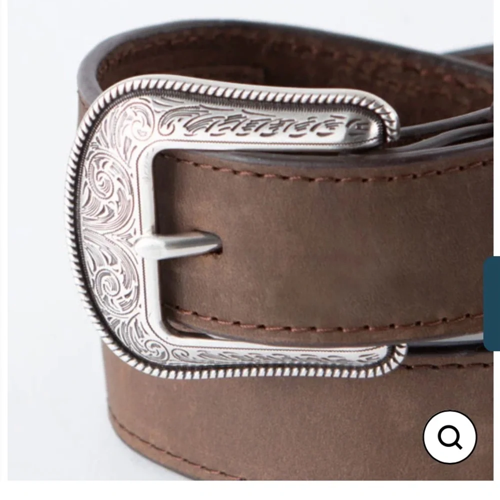 Kids Brown Belt with Intricate Silver Buckle